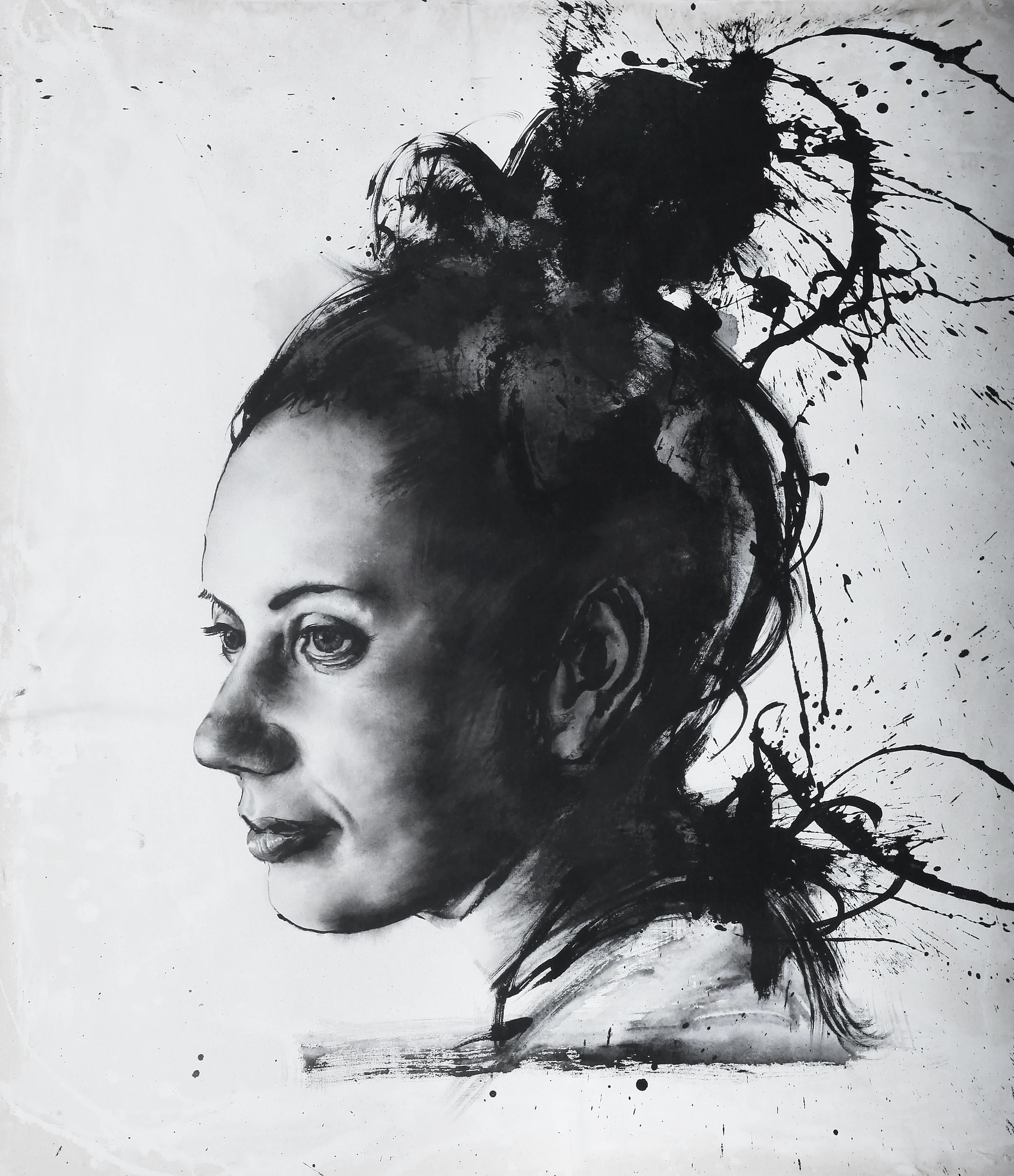 Borne by the Wind by Lo Chan Peng, Ink & acrylic on canvas, 2013, 92 × 81 cm