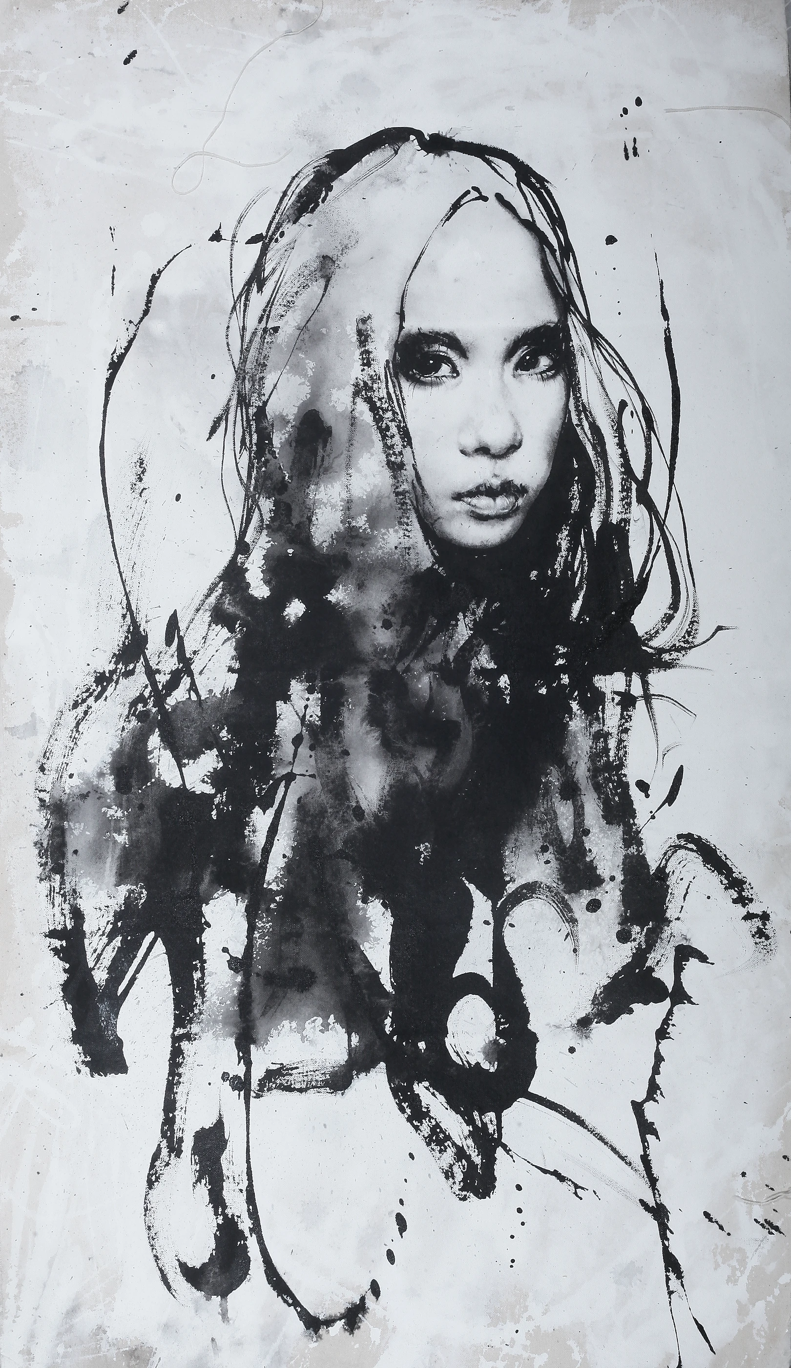 Blazing Splendor by Lo Chan Peng, Ink & acrylic on canvas, 2013, 112 × 59 cm