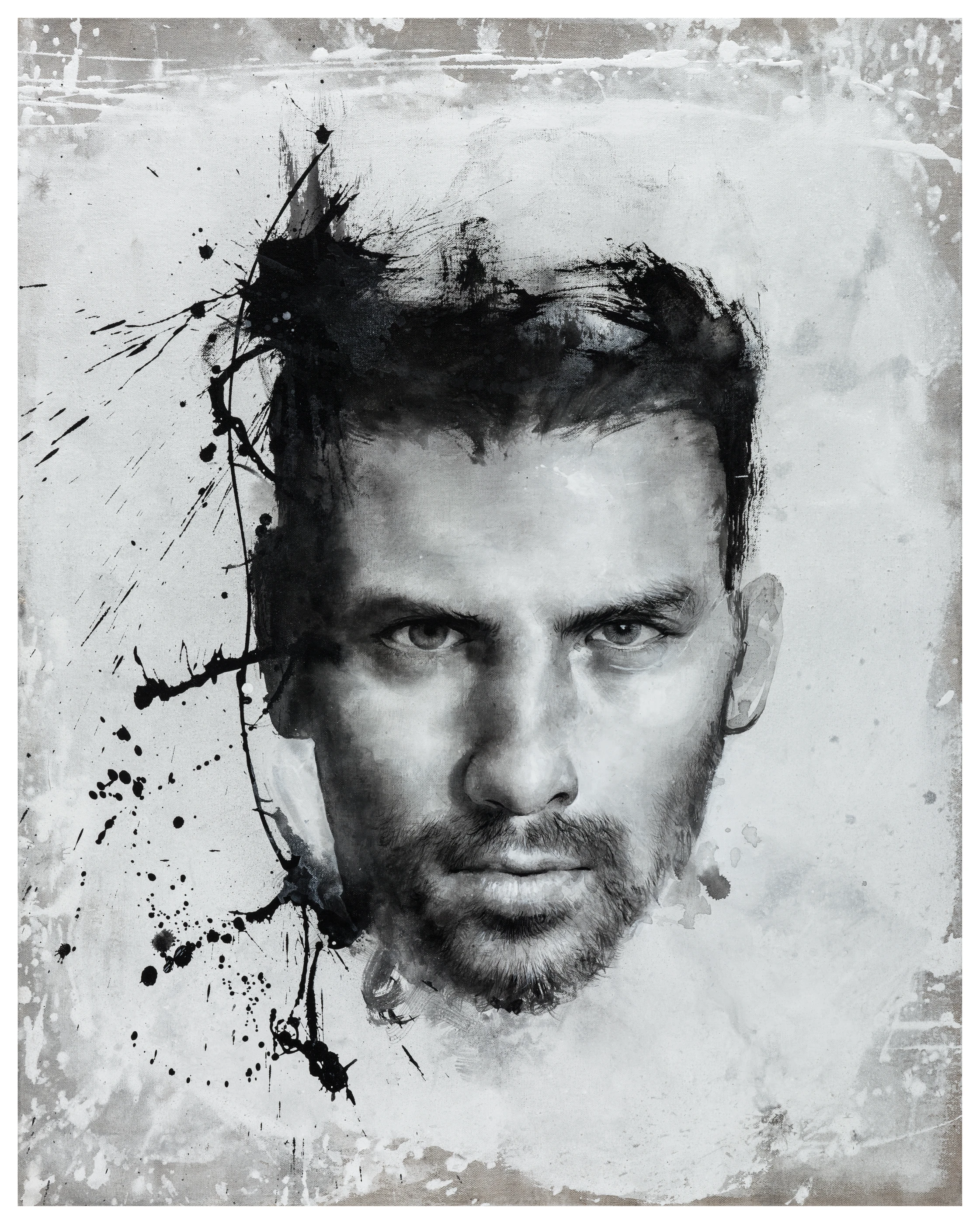 David by Lo Chan Peng, Ink & acrylic on calcium carbonate canvas, 2017, 78 × 98 cm