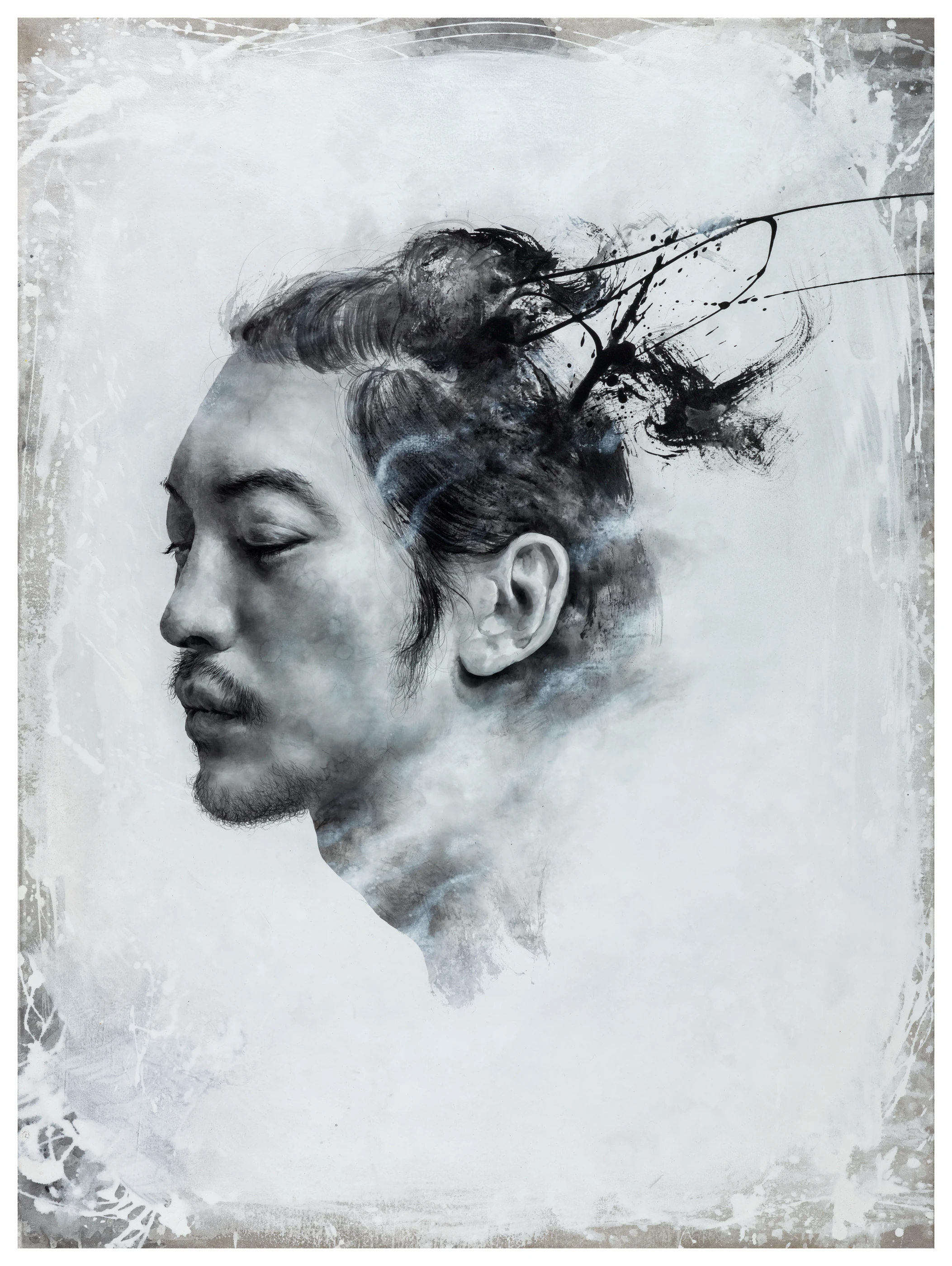 Emptiness by Lo Chan Peng, Ink & acrylic on calcium carbonate canvas, 2017, 97 × 130 cm