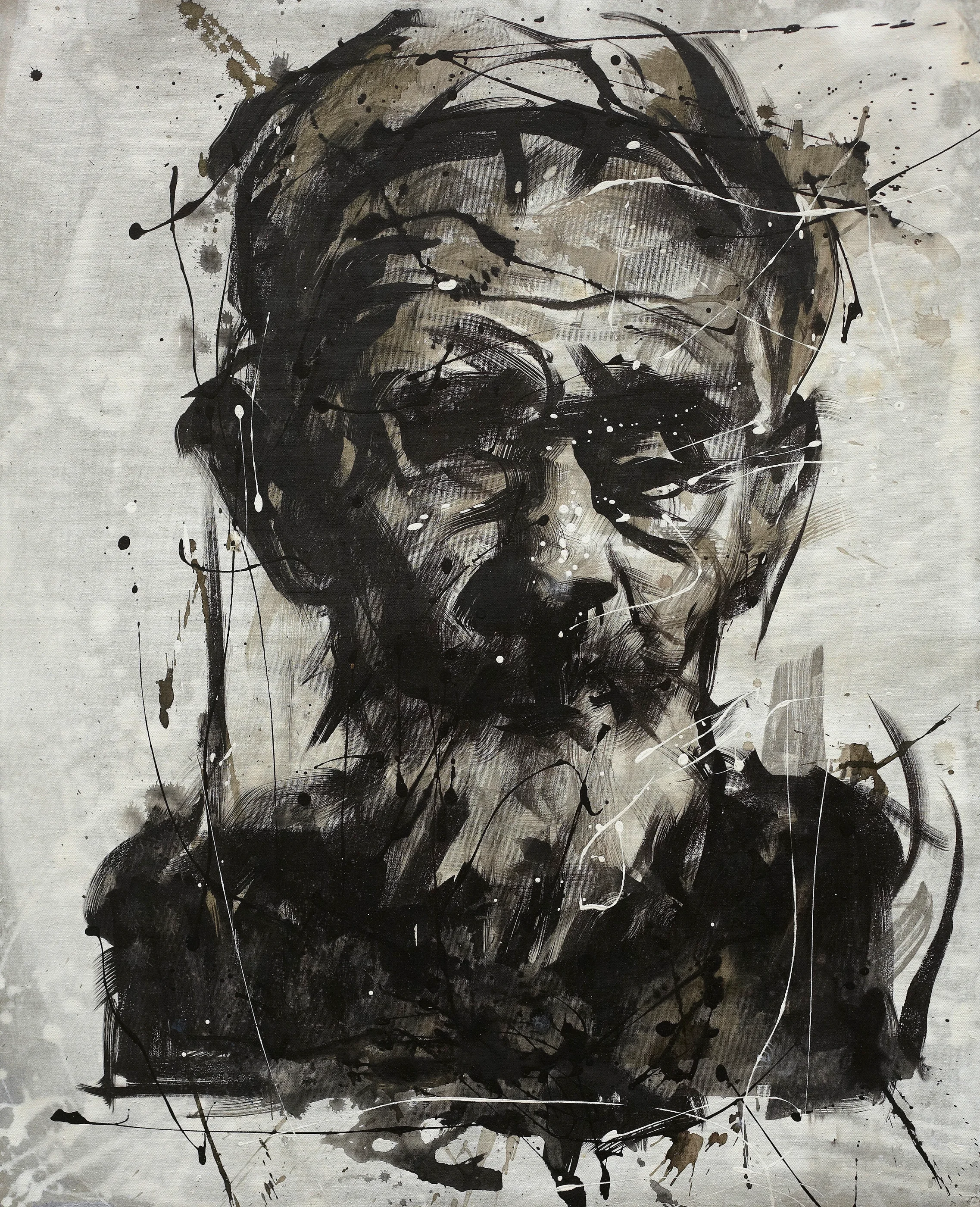 Berlin calling11 by Lo Chan Peng, Ink on canvas, 2011, 101 × 81 cm