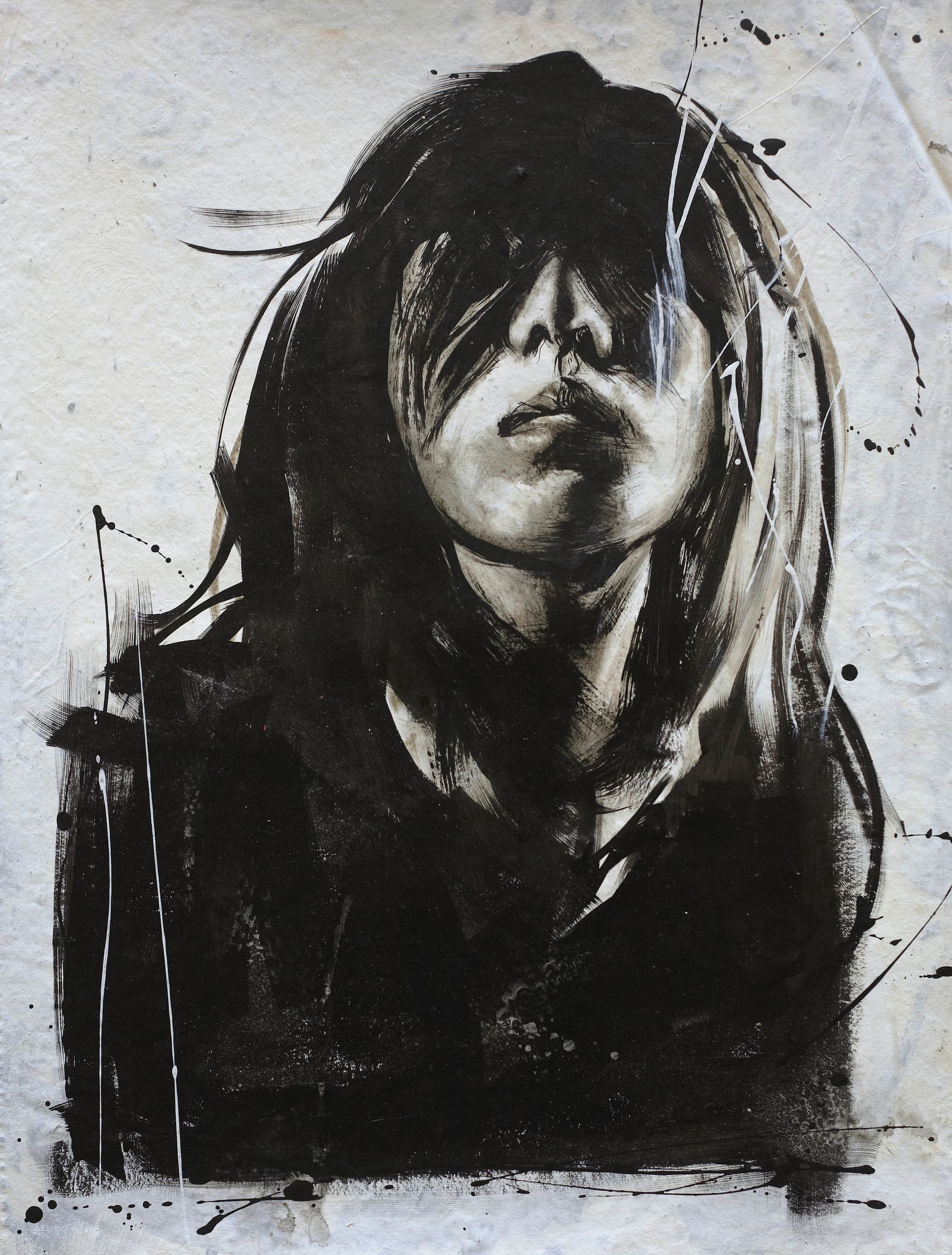 Berlin calling16 by Lo Chan Peng, Ink on canvas, 2011, 97 × 78 cm