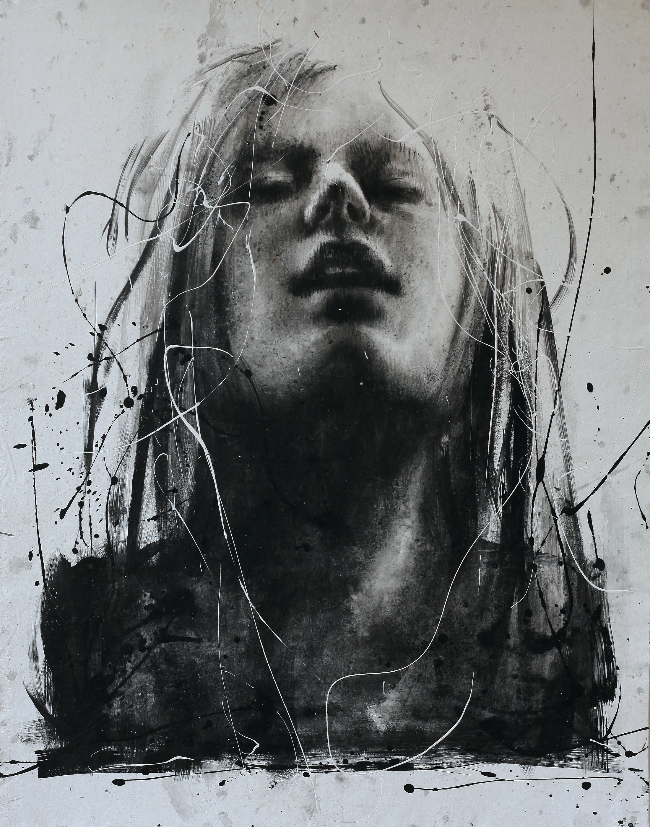 Berlin calling19 by Lo Chan Peng, Ink on canvas, 2011, 97 × 78 cm