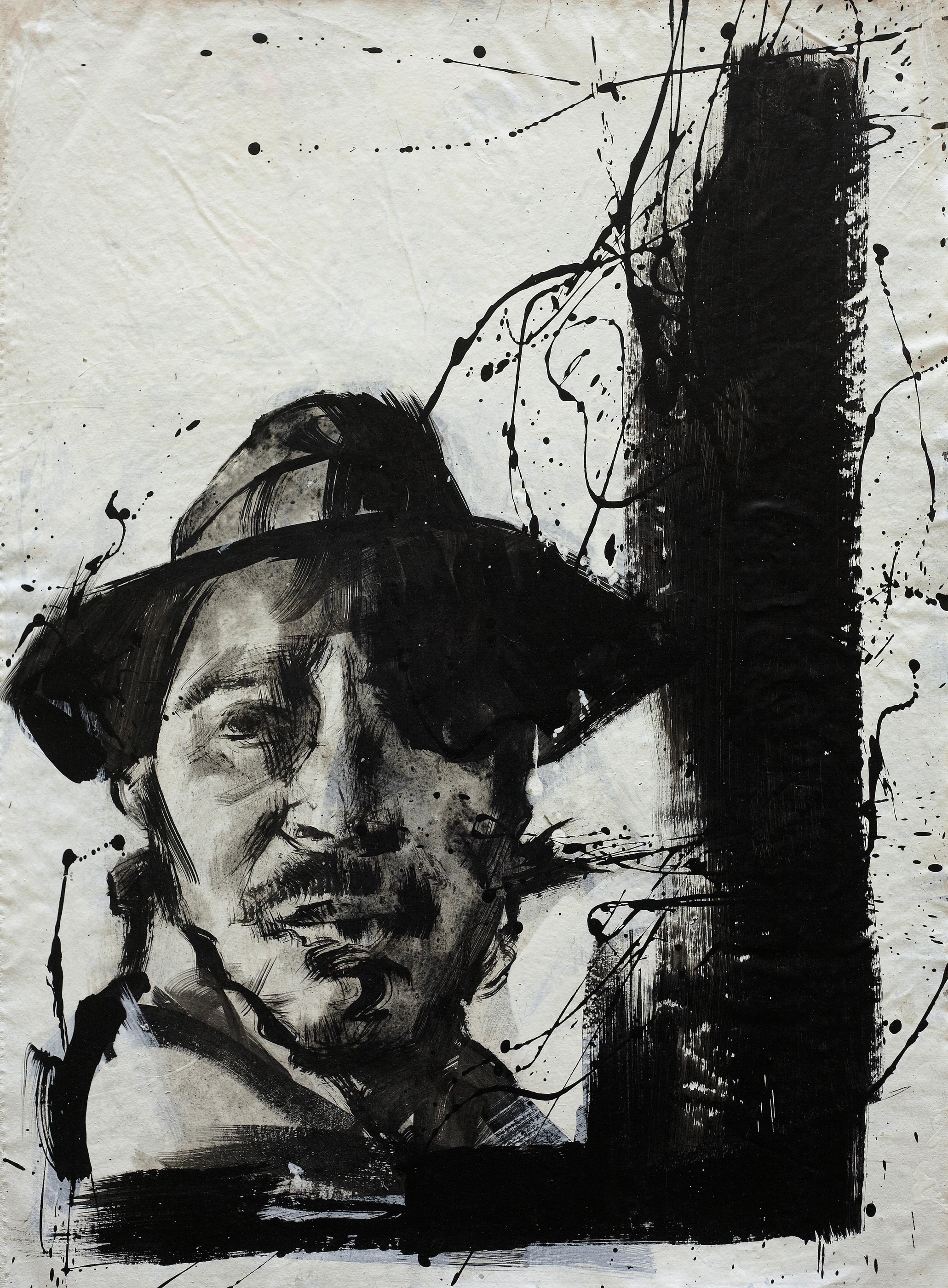 Berlin calling21 by Lo Chan Peng, Ink on canvas, 2011, 97 × 78 cm