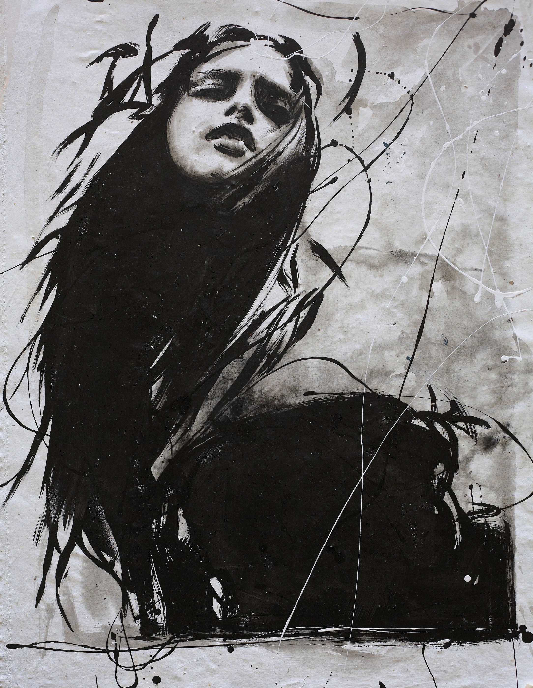 Berlin calling25 by Lo Chan Peng, Ink on canvas, 2011, 97 × 78 cm