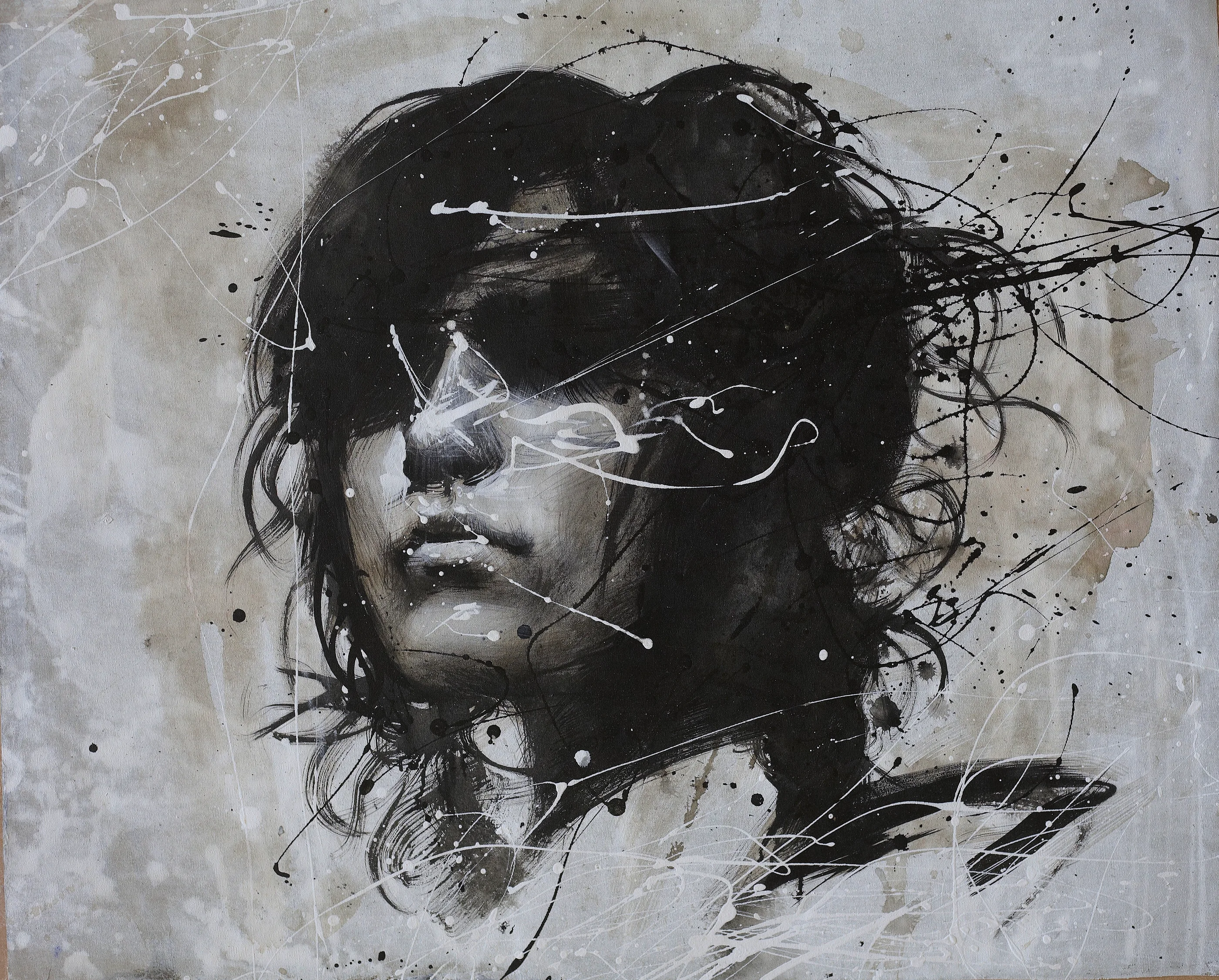Berlin calling6 by Lo Chan Peng, Ink on canvas, 2011, 101 × 81 cm