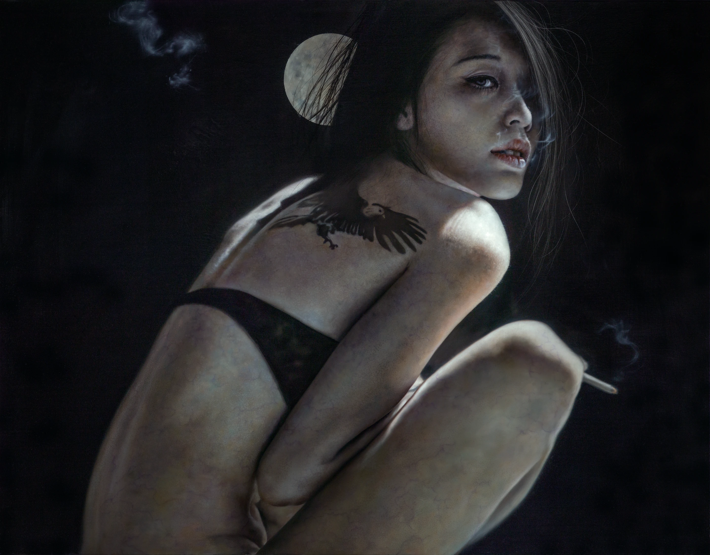 Ashen face Chiu Yu Fei by Lo Chan Peng, Oil on canvas, 2015, 91 × 72.5 cm