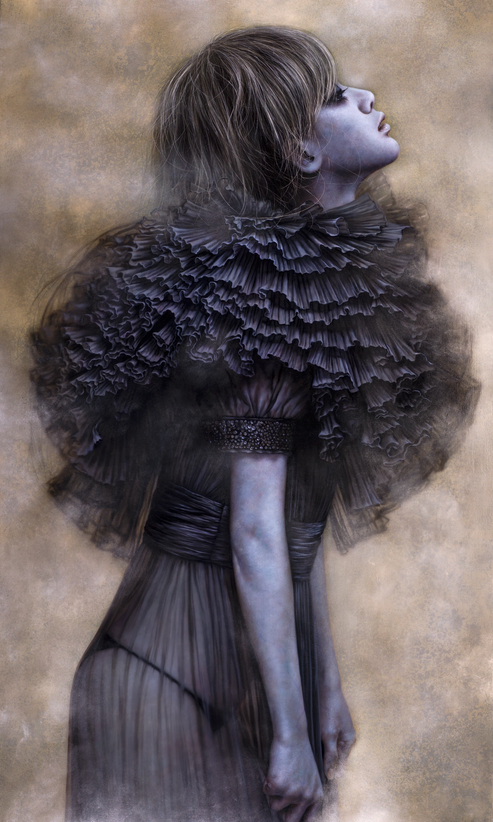 Ashen face The Song of Taiwan2 by Lo Chan Peng, Oil on canvas, 2013, 162 × 97 cm