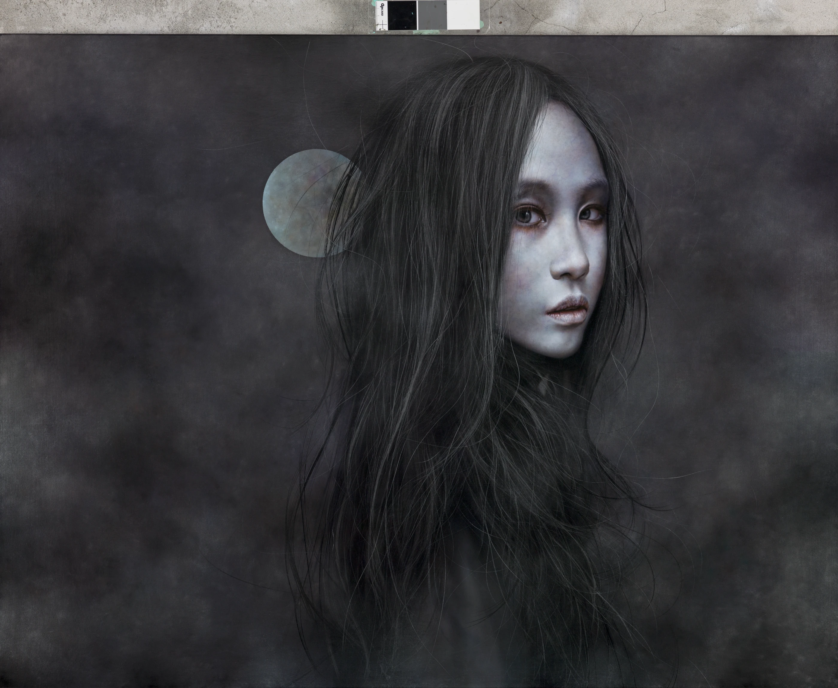 Ashen face the moon2 by Lo Chan Peng, Oil on canvas, 2015, 91 × 72.5 cm