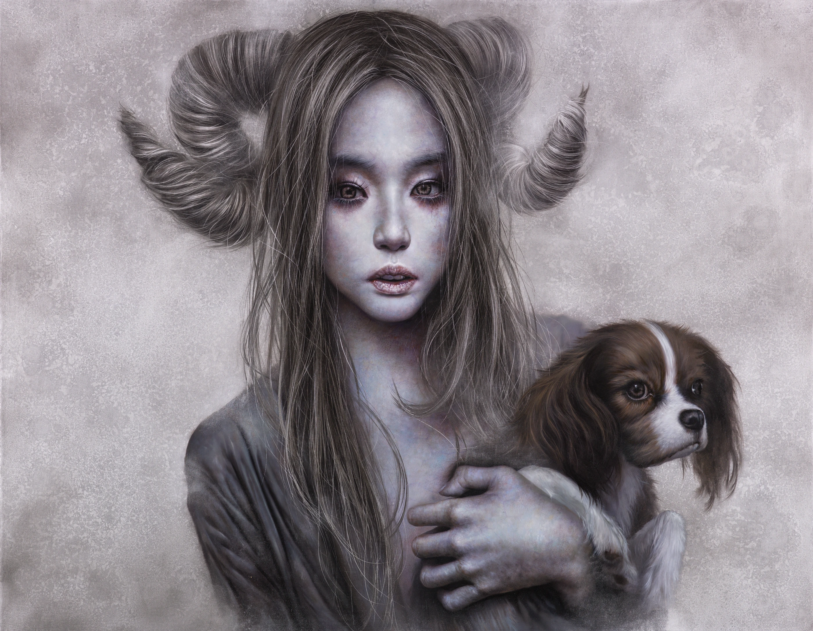 Ashen face Find the way by Lo Chan Peng, Oil on canvas, 2014, 116 × 91 cm