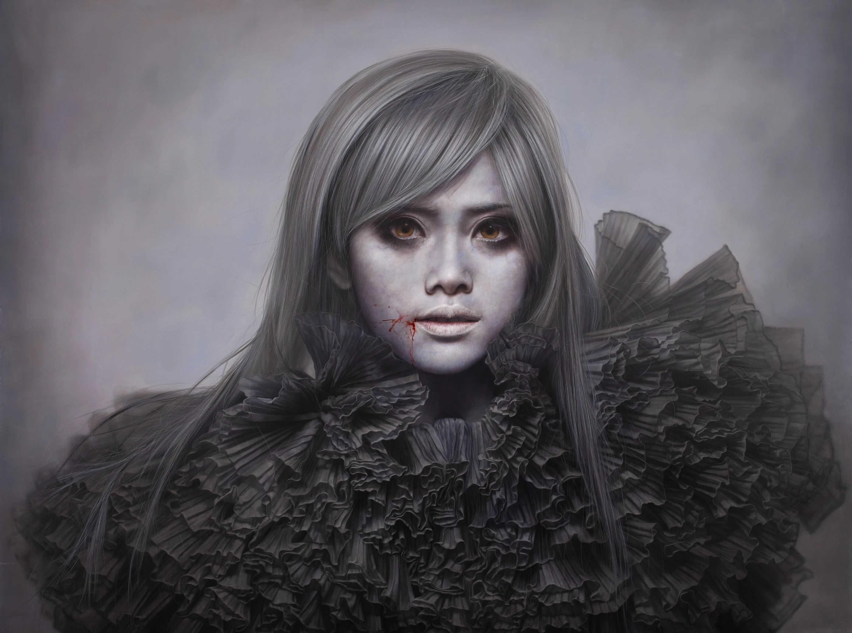 ashen face15-Aiko Fang 200F by Lo Chan Peng, Oil on canvas, 2011, 259 × 194 cm