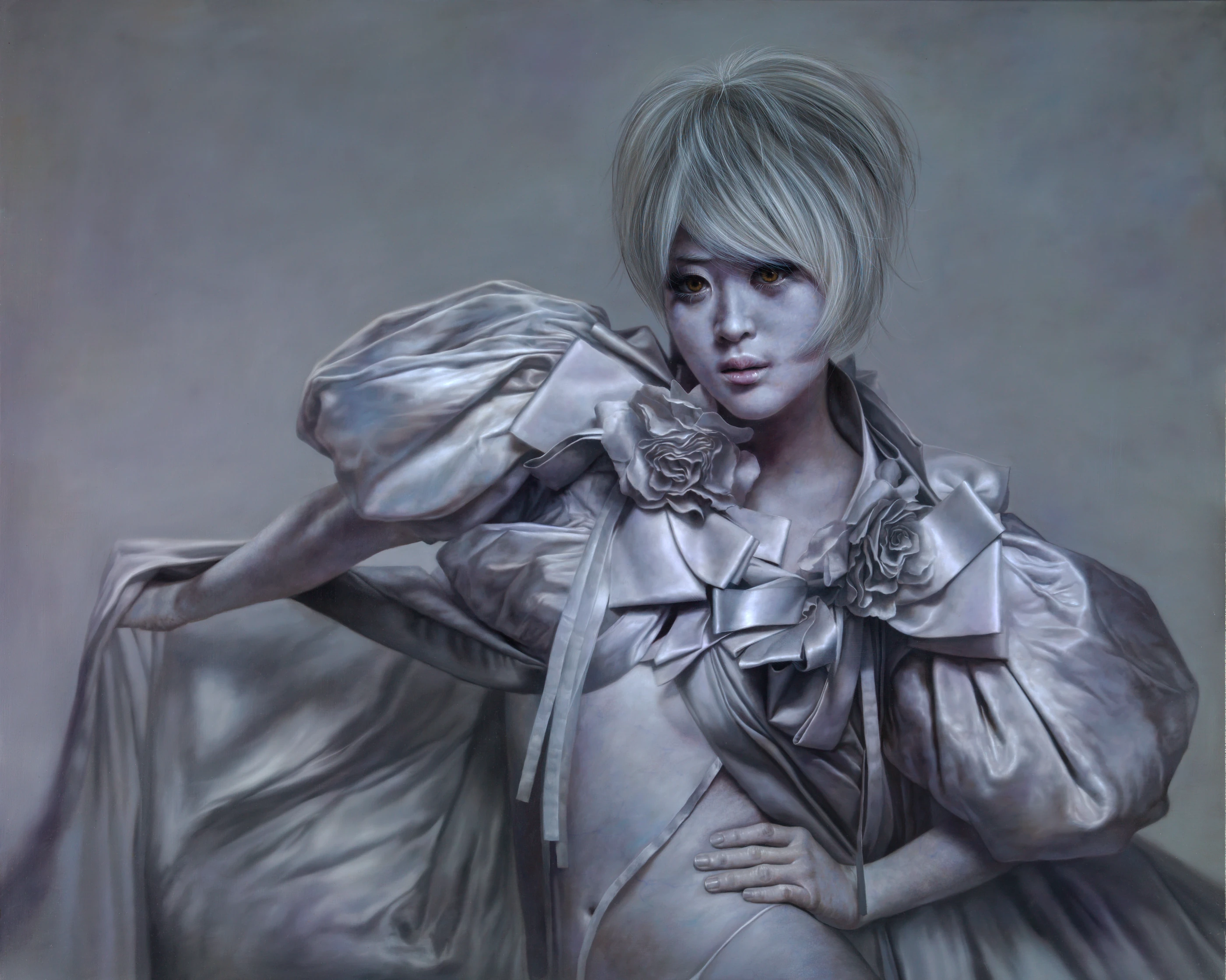 Ashen face 26 by Lo Chan Peng, Oil on canvas, 2012, 162 × 130 cm