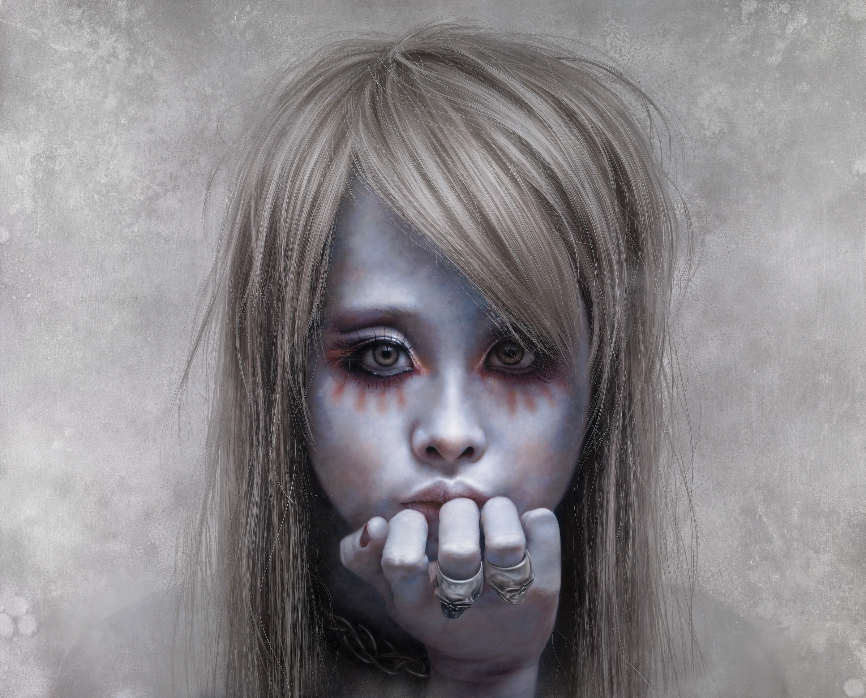 Ashen face 27 by Lo Chan Peng, Oil on canvas, 2012, 162 × 130 cm