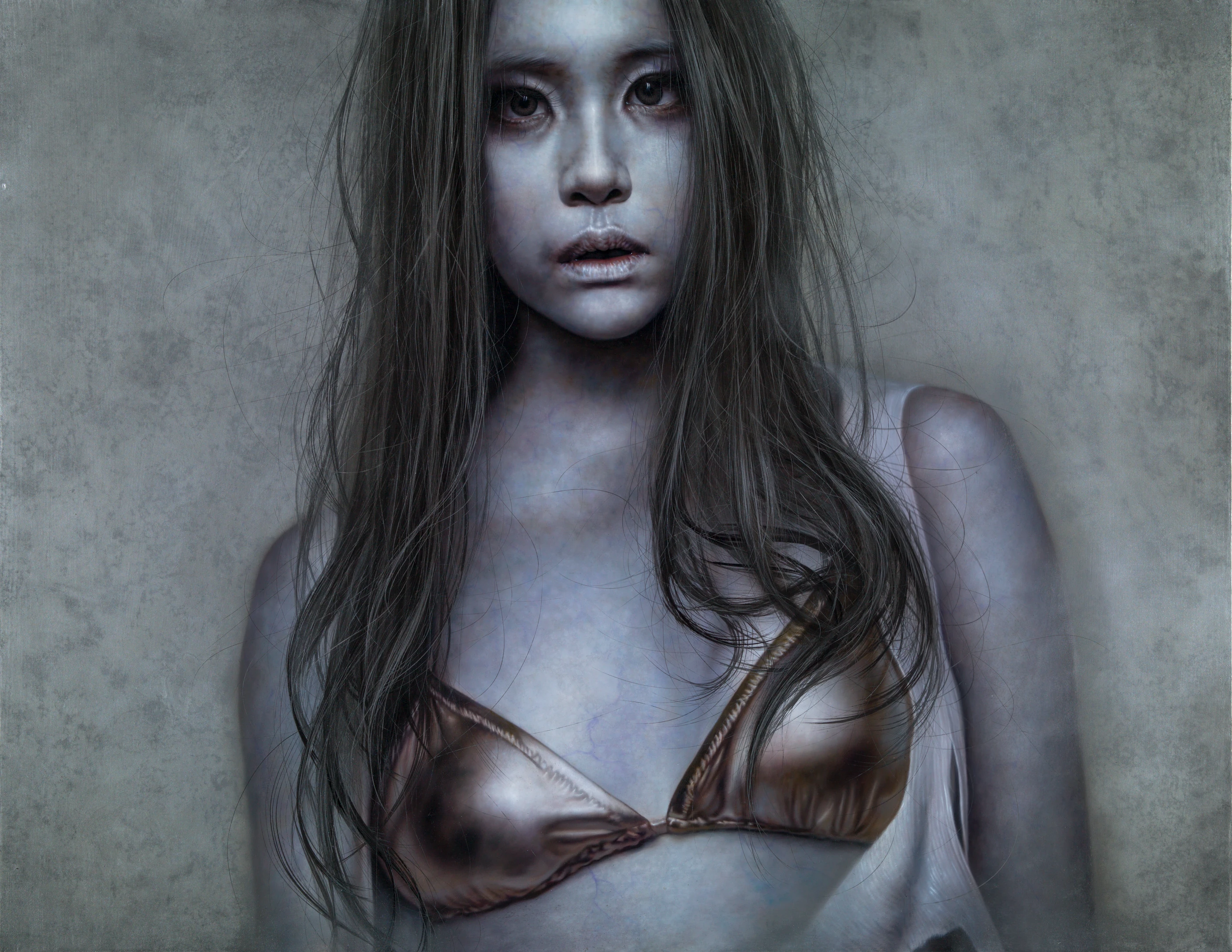 Ashen face Fog Walker by Lo Chan Peng, Oil on canvas, 2013, 116 × 91 cm