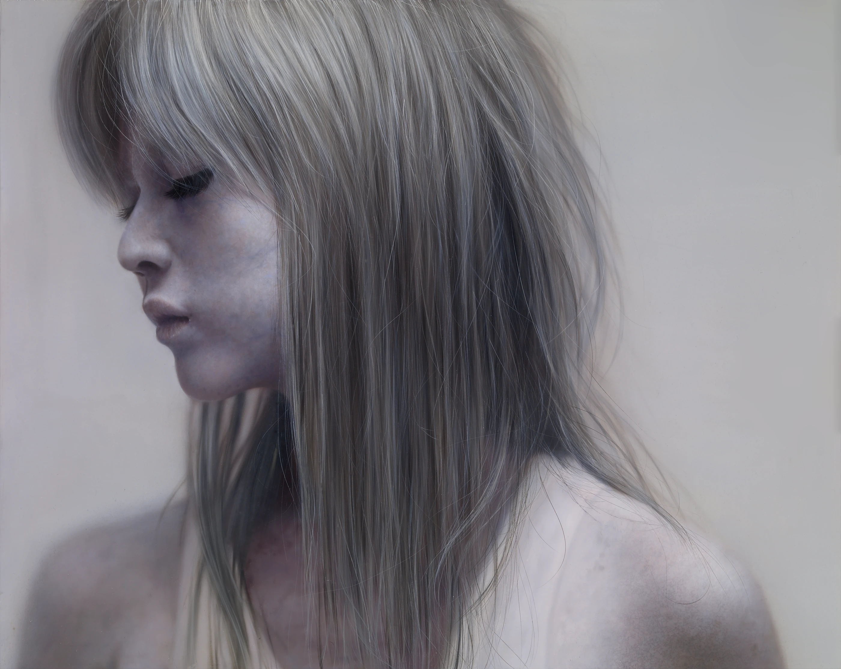 ashen face6 by Lo Chan Peng, Oil on canvas, 2010, 91 × 72.5 cm