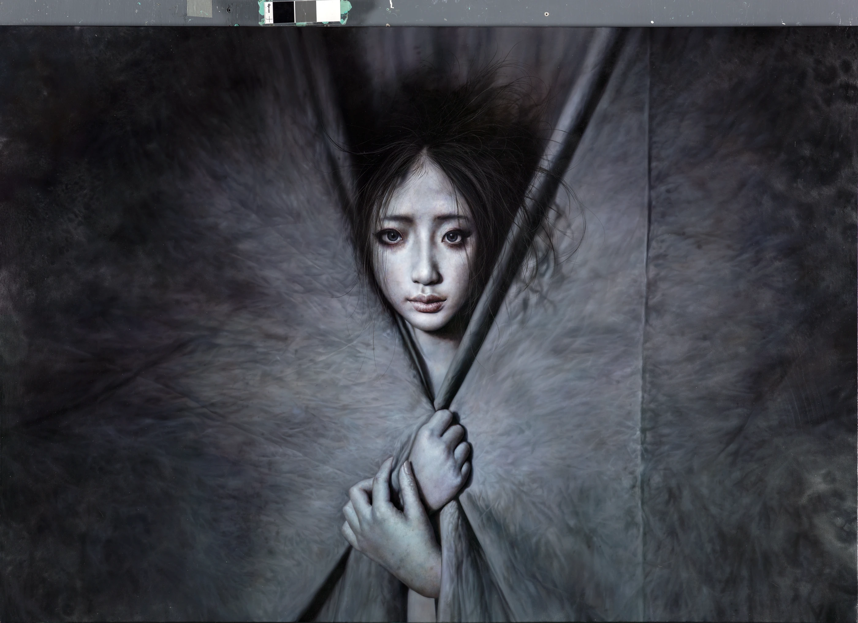 Hide by Lo Chan Peng, Oil on canvas, 2015, 111.8 × 162 cm