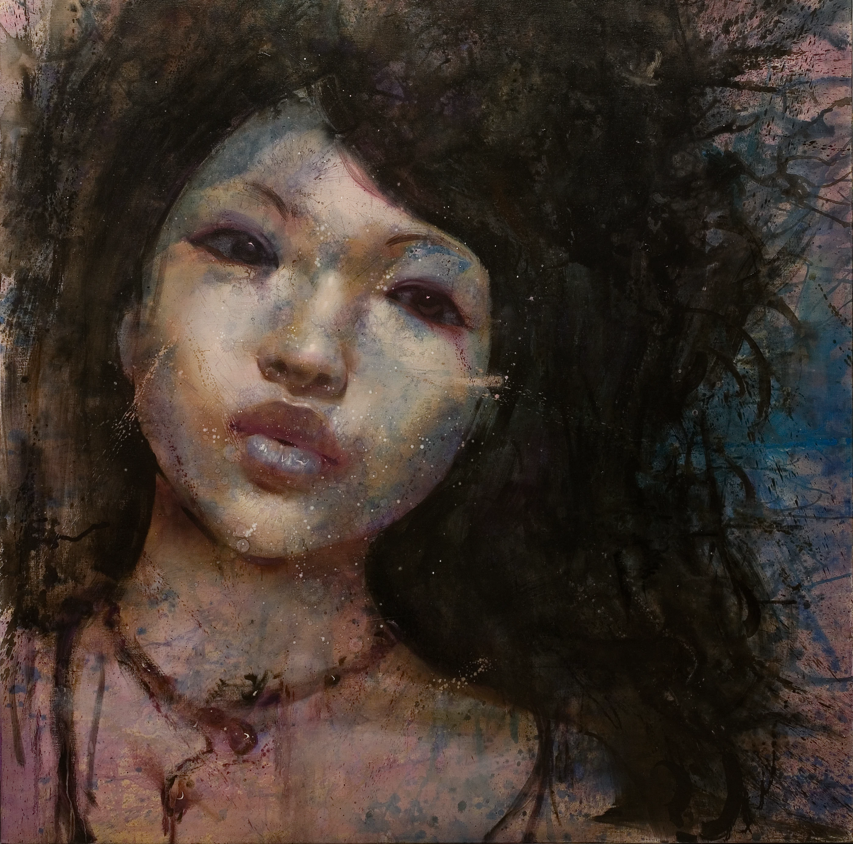 The Beauty Ode1 by Lo Chan Peng, Oil on canvas, 2008, 145 × 145 cm