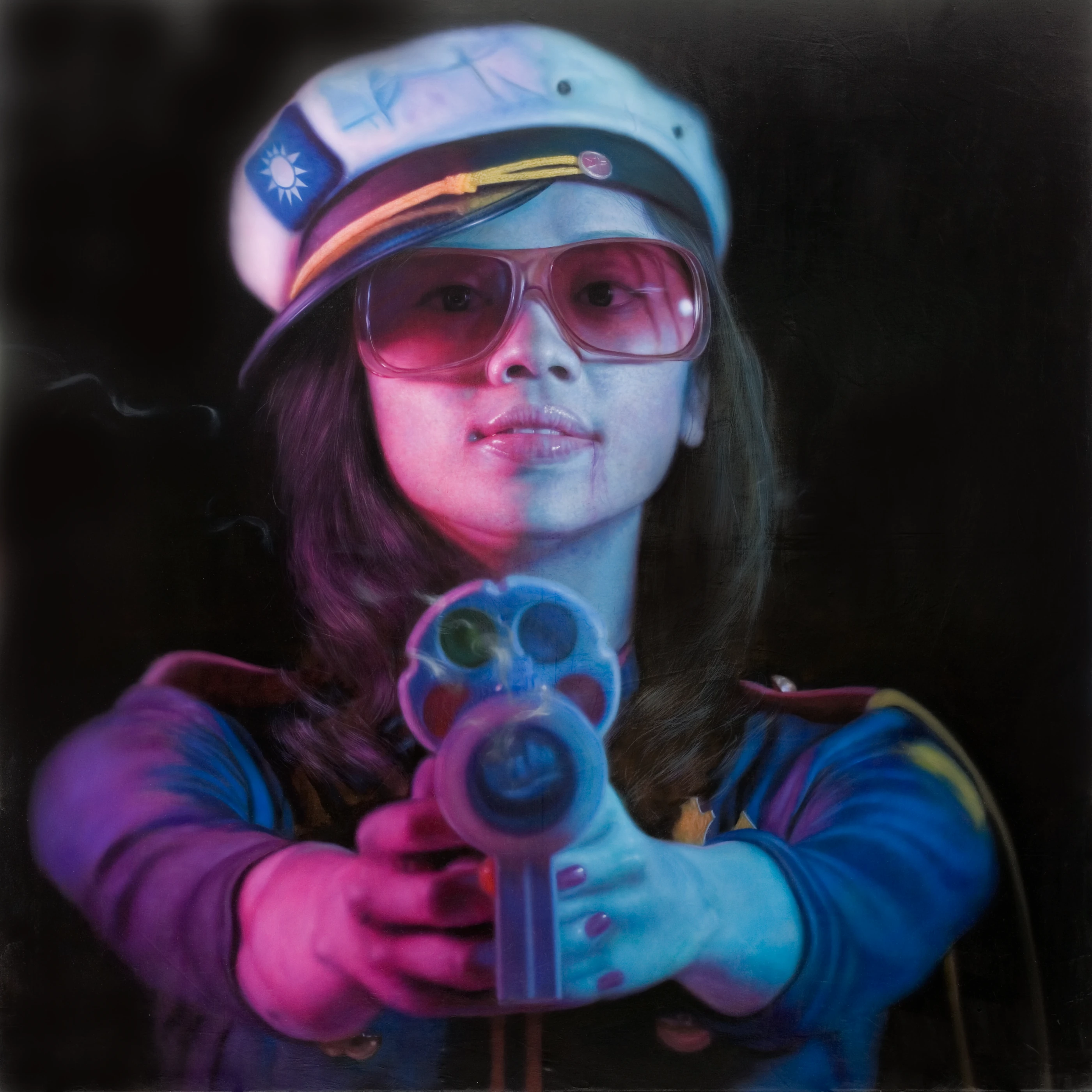 Strawberry Generation The Super Smash Right by Lo Chan Peng, Oil on canvas, 2009, 194 × 194 cm