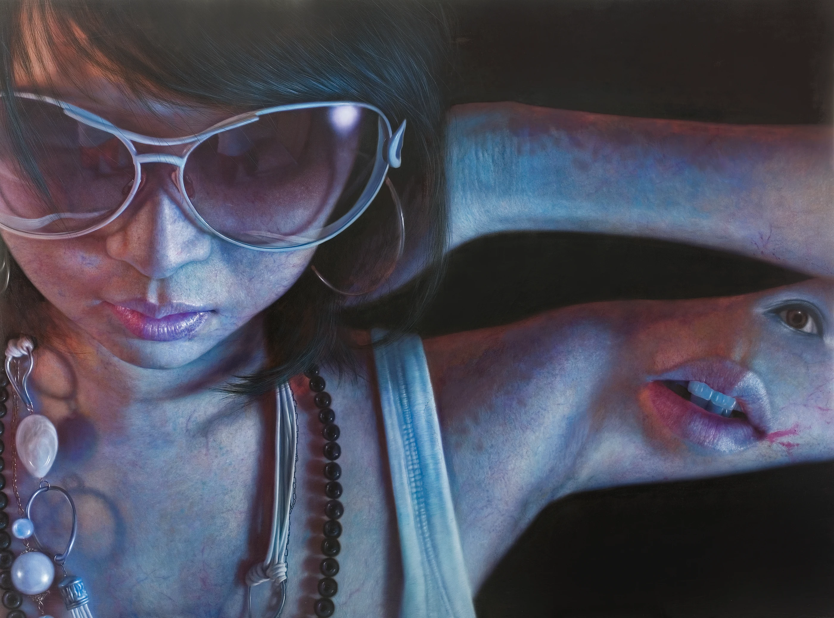 Strawberry GenerationThe Night Marching 2 Face like Scar by Lo Chan Peng, Oil on canvas, 2009, 259 × 194 cm
