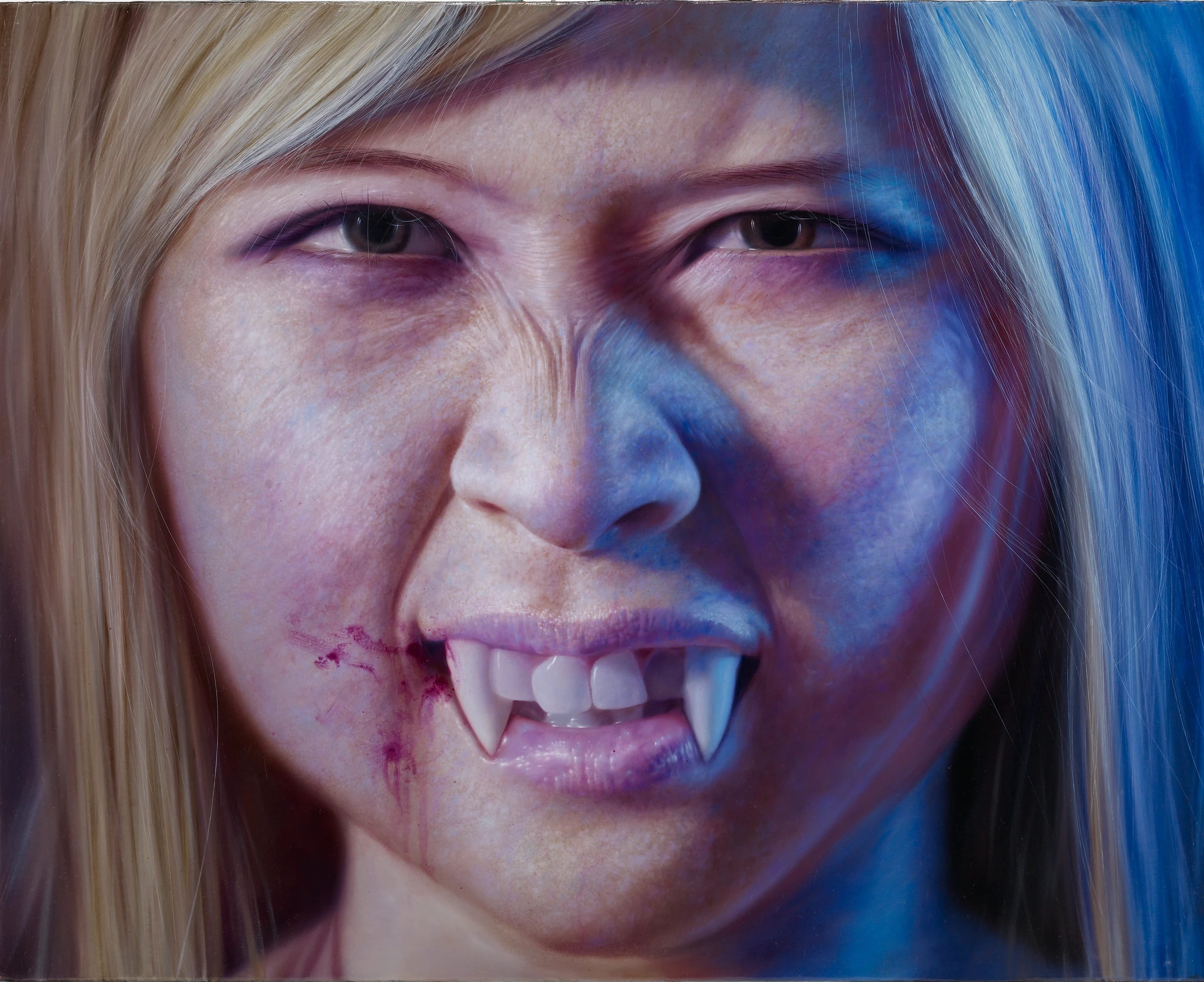 Strawberry Generation The Night Marching 6 Sexy Vampire by Lo Chan Peng, Oil on canvas, 2009, 91 × 72.5 cm