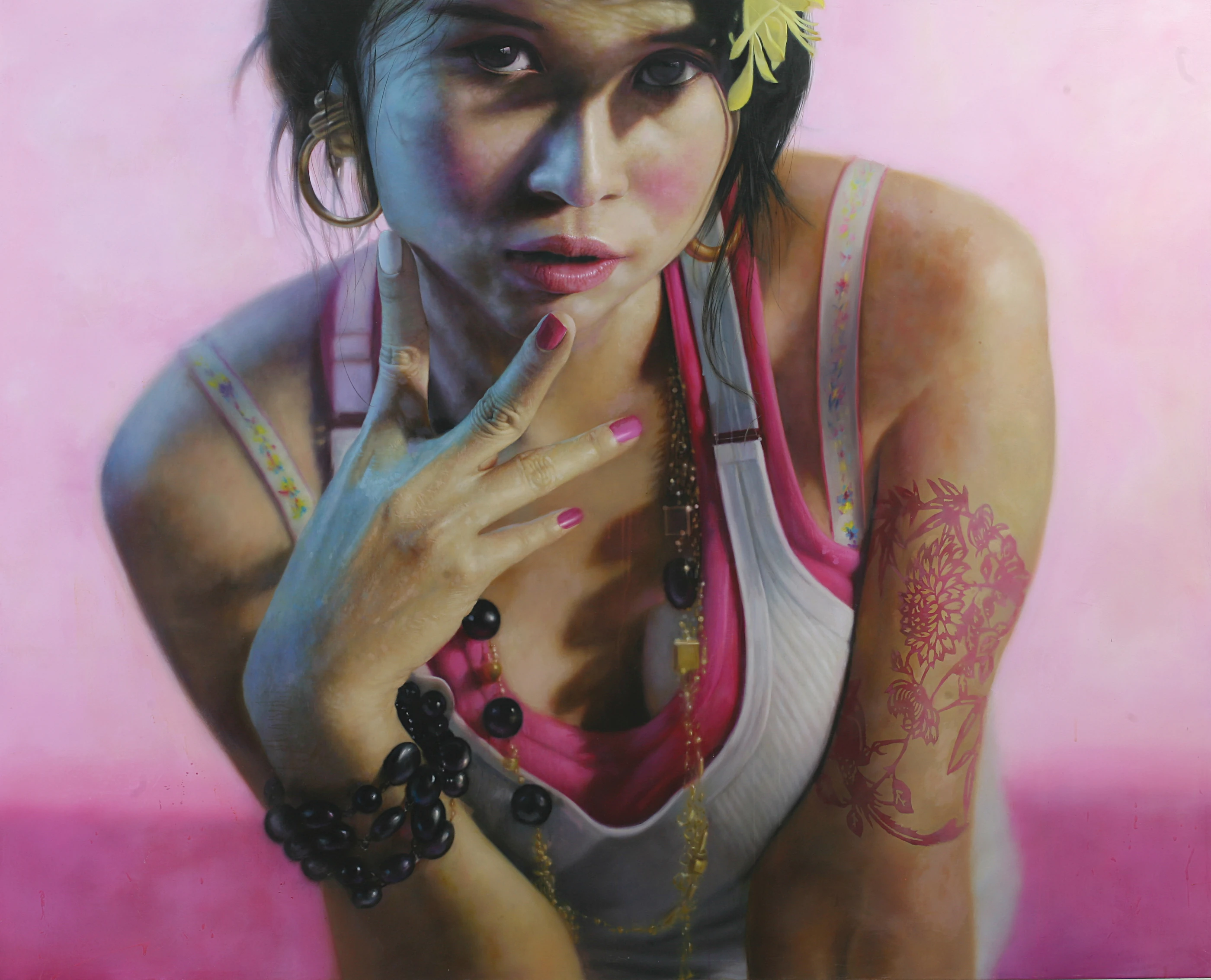 羅展鵬《草莓族青春日誌4號》,油彩、畫布,2007,162 × 120 公分