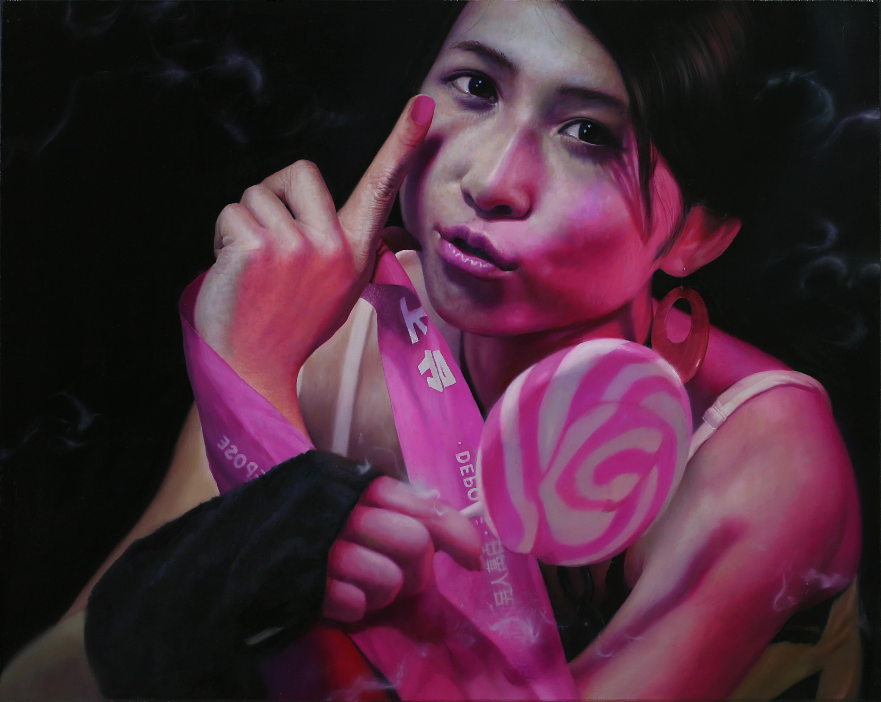 羅展鵬《草莓族青春日誌7號》,油彩、畫布,2007,91 × 72.5 公分
