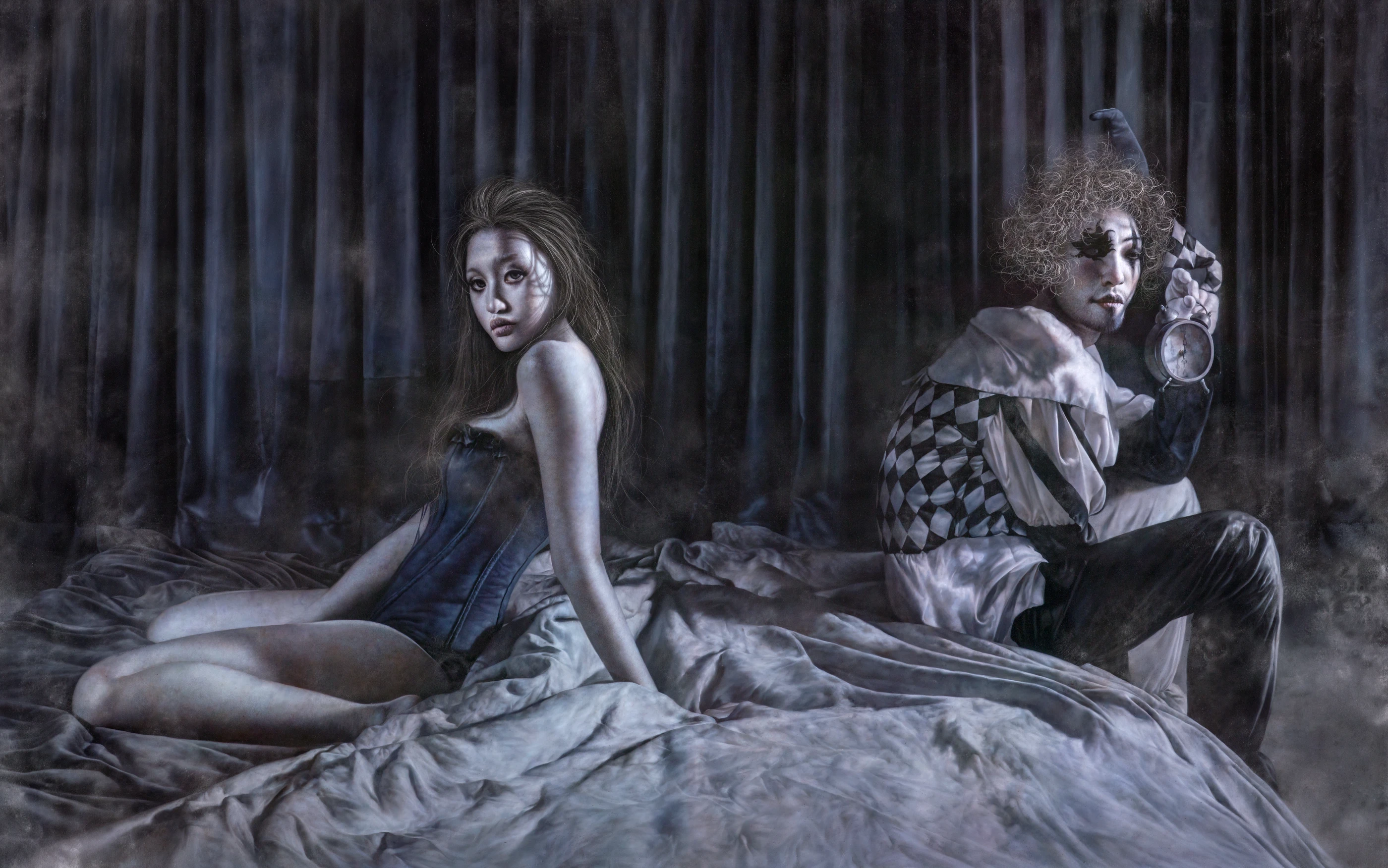 Wanderer in the Mist-awake2 by Lo Chan Peng, Oil on canvas, 2015, 259 × 162 cm