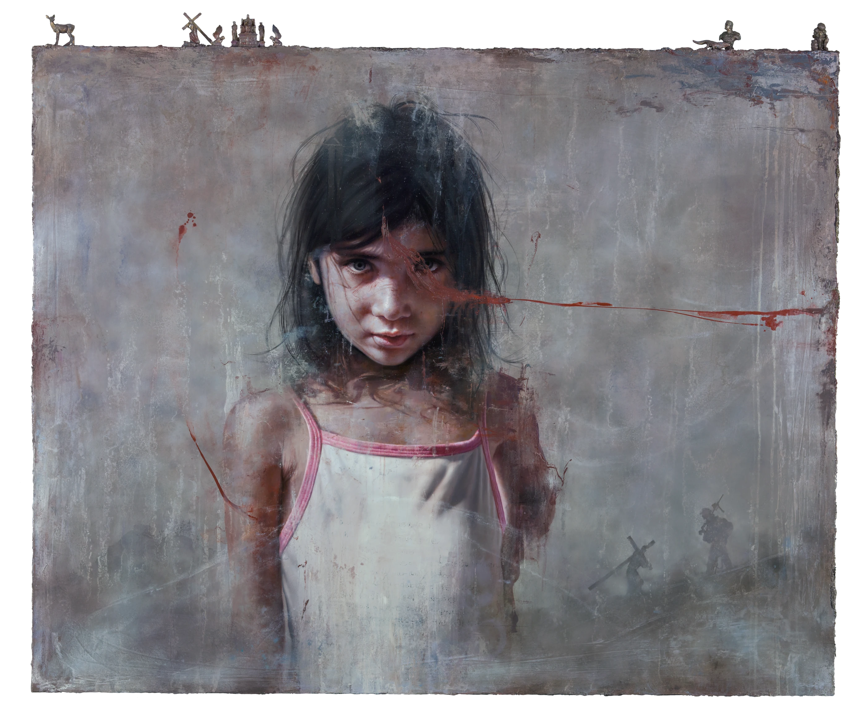 He said, It has been finished by Lo Chan Peng, Oil on canvas, 2018, 162 × 130 cm