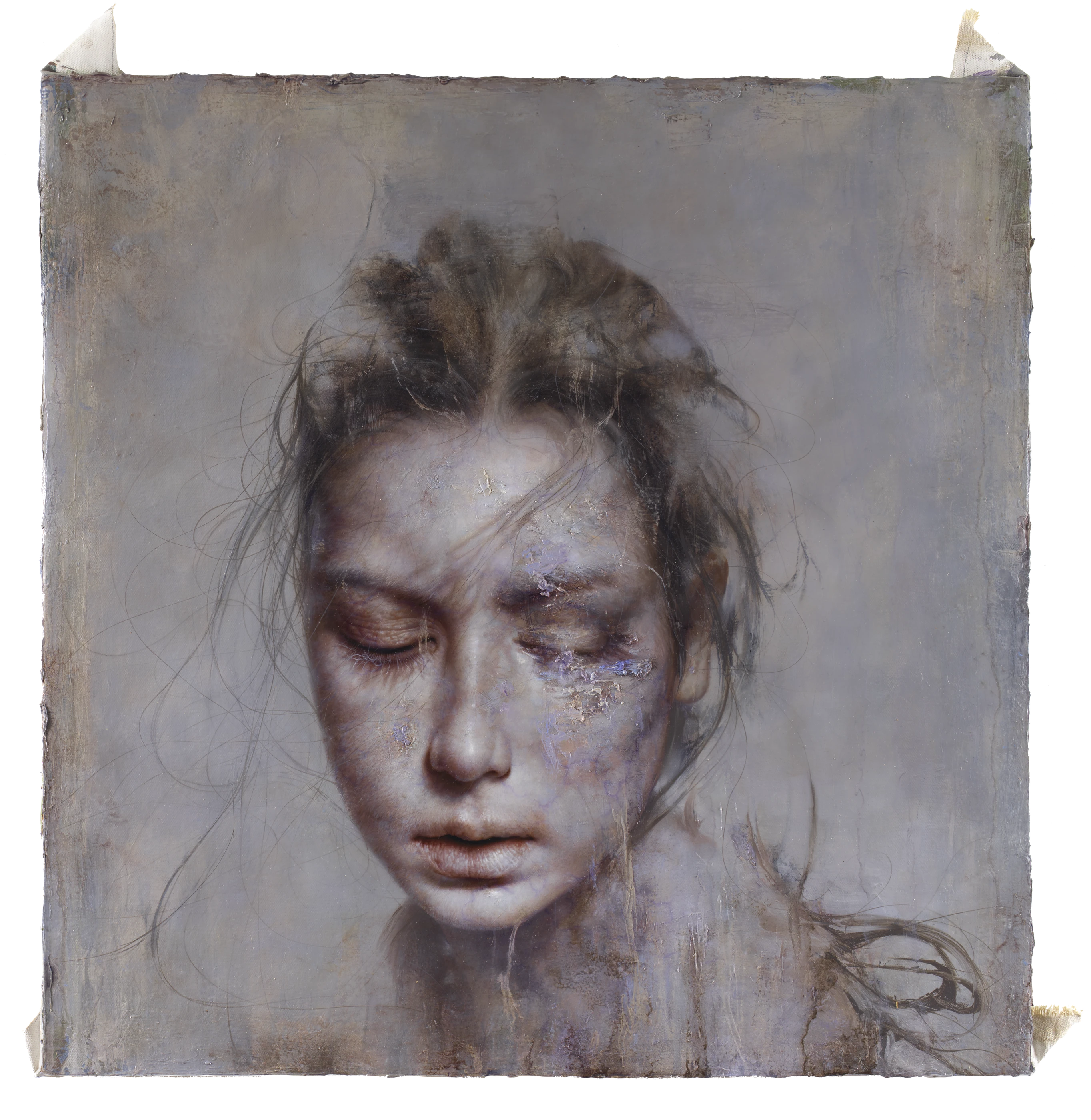 Humming Gently by Lo Chan Peng, Oil on canvas, 2019, 73 × 73 cm