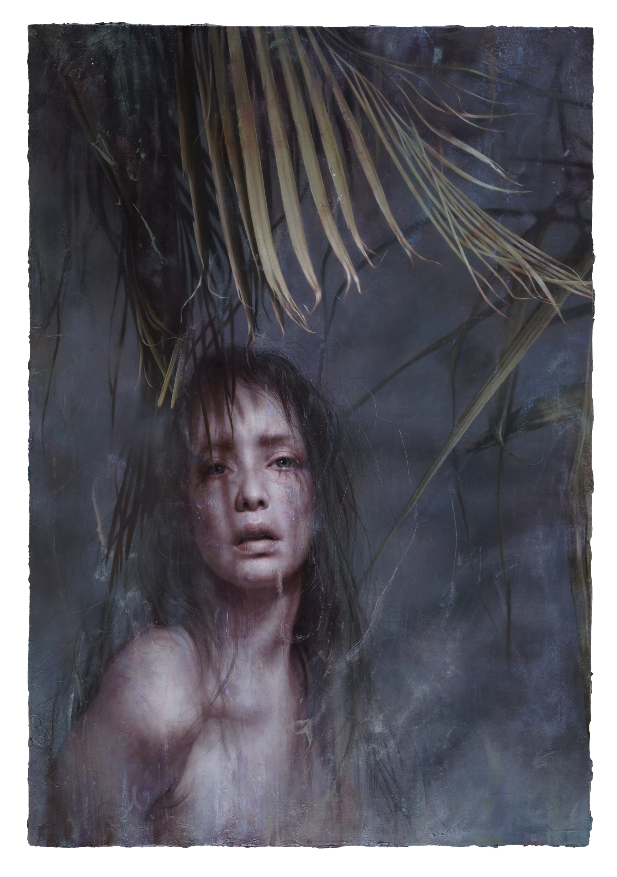 羅展鵬《樹蔭下的女祭司》,油彩、畫布,2019,80 × 116 公分