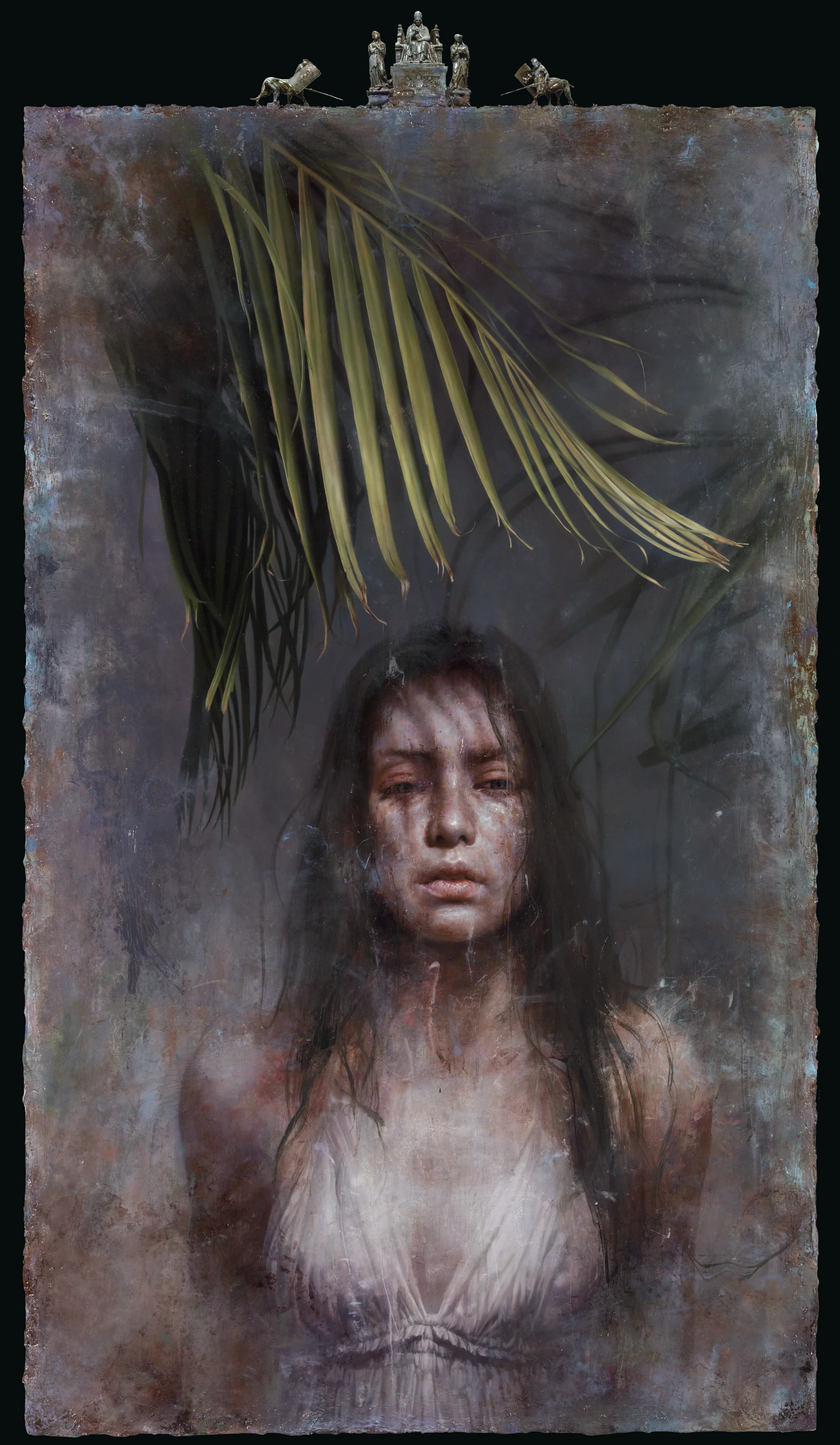 The Silent Observer by Lo Chan Peng, Oil on canvas, 2018, 162 × 97 cm