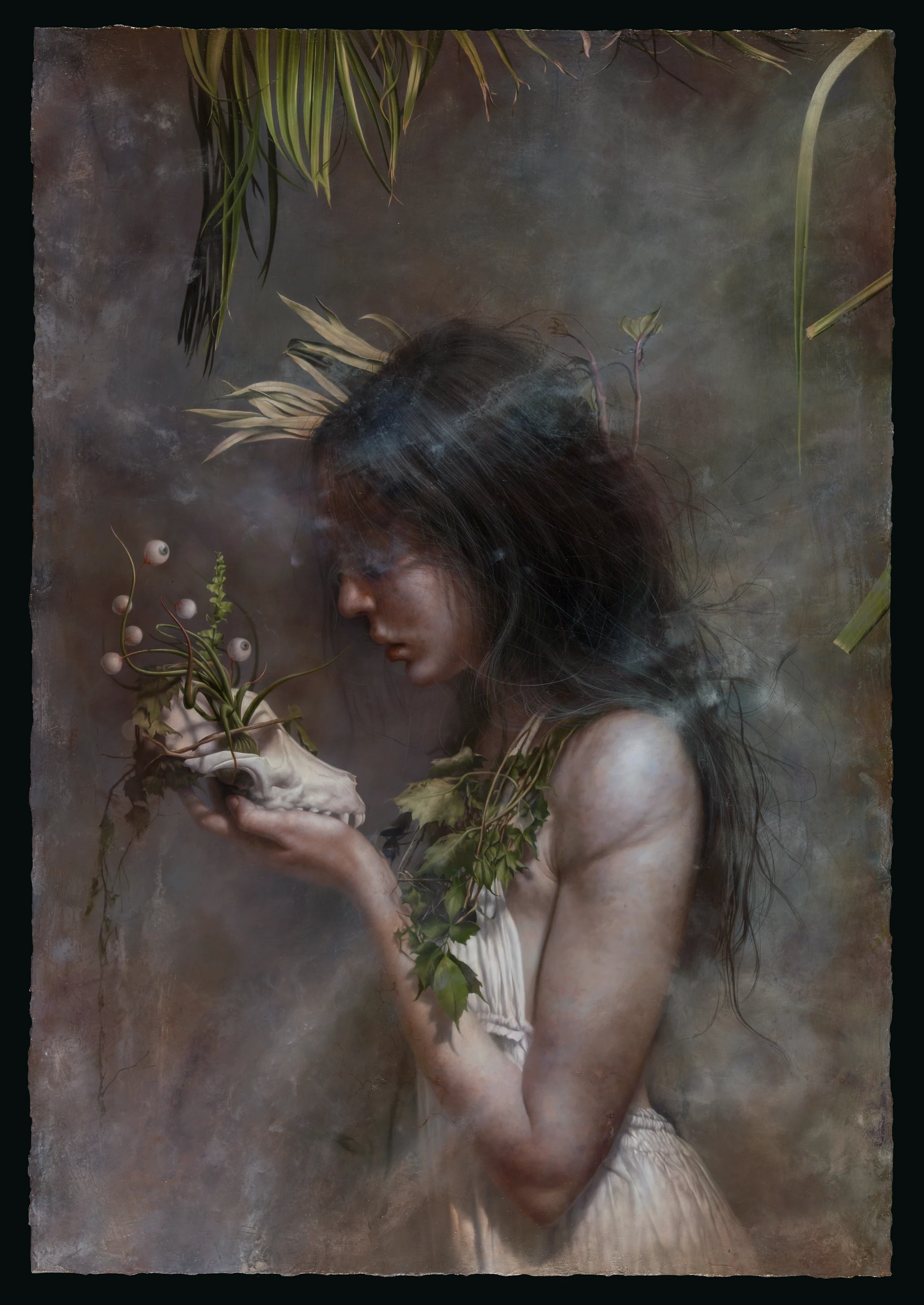Verdant Life by Lo Chan Peng, Oil on canvas, 2018, 162 × 112 cm