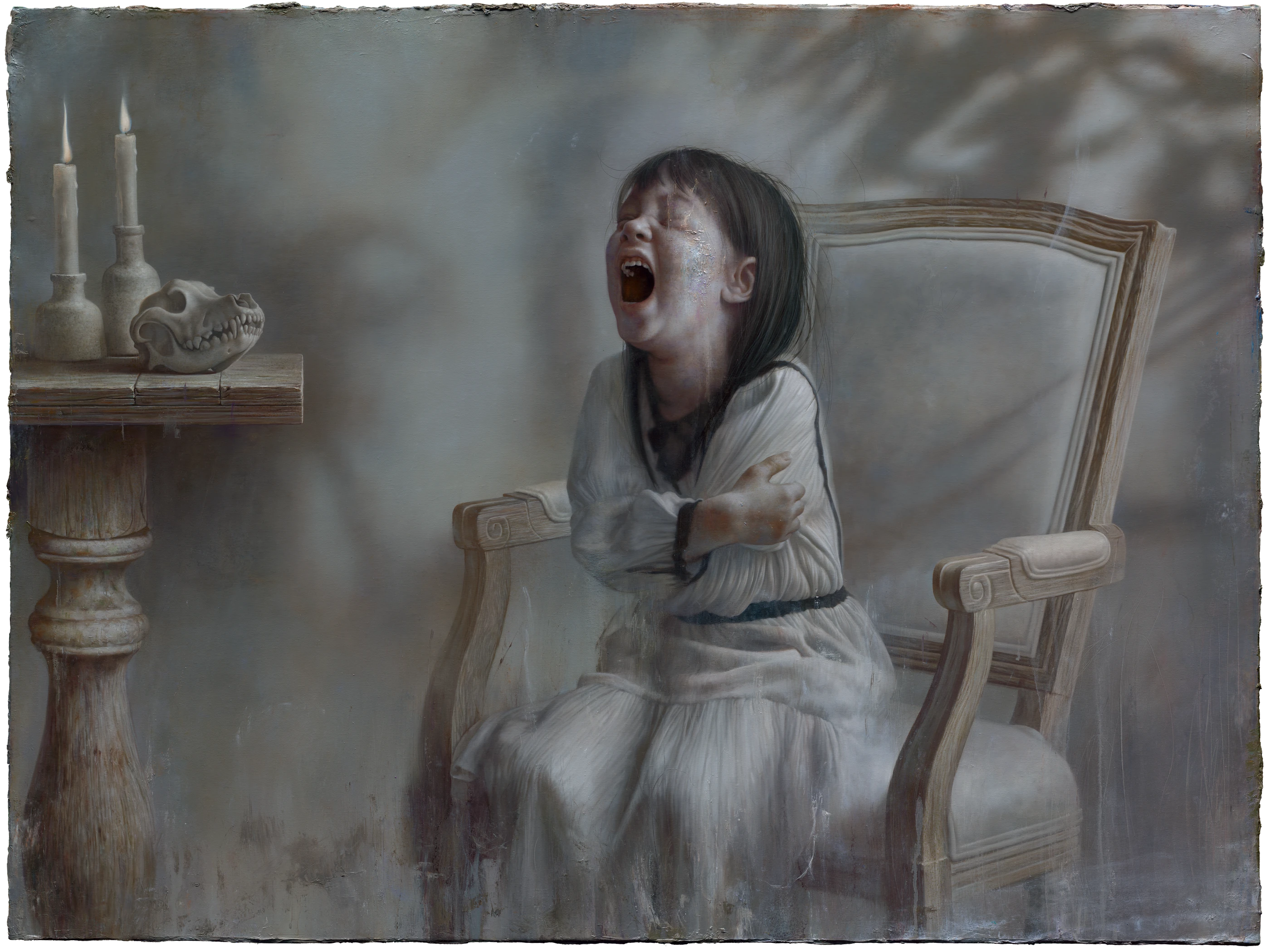 screaming pope by Lo Chan Peng, Oil on canvas, 2020, 130 × 97 cm