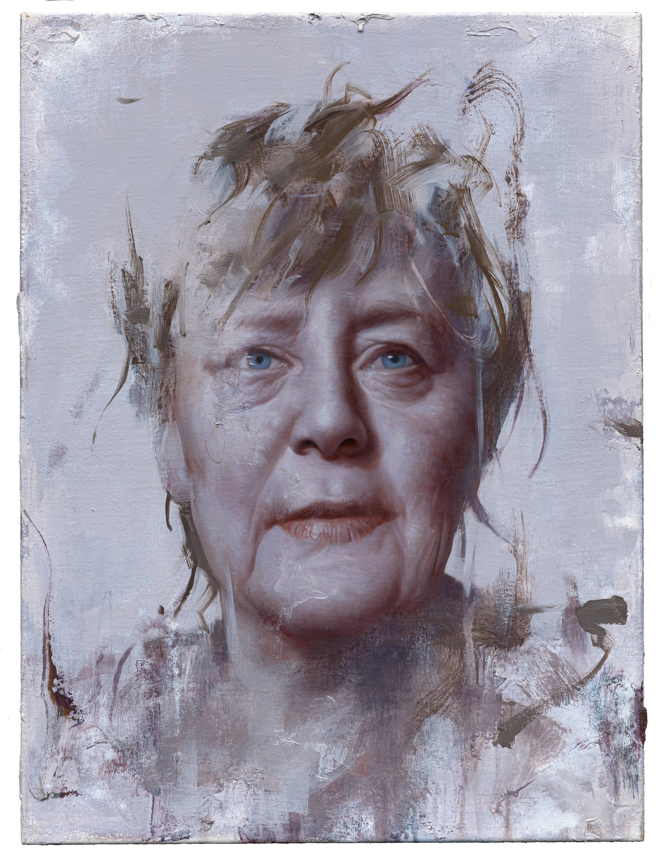 white Merkel by Lo Chan Peng, Oil on canvas, 2022, 45 × 60 cm