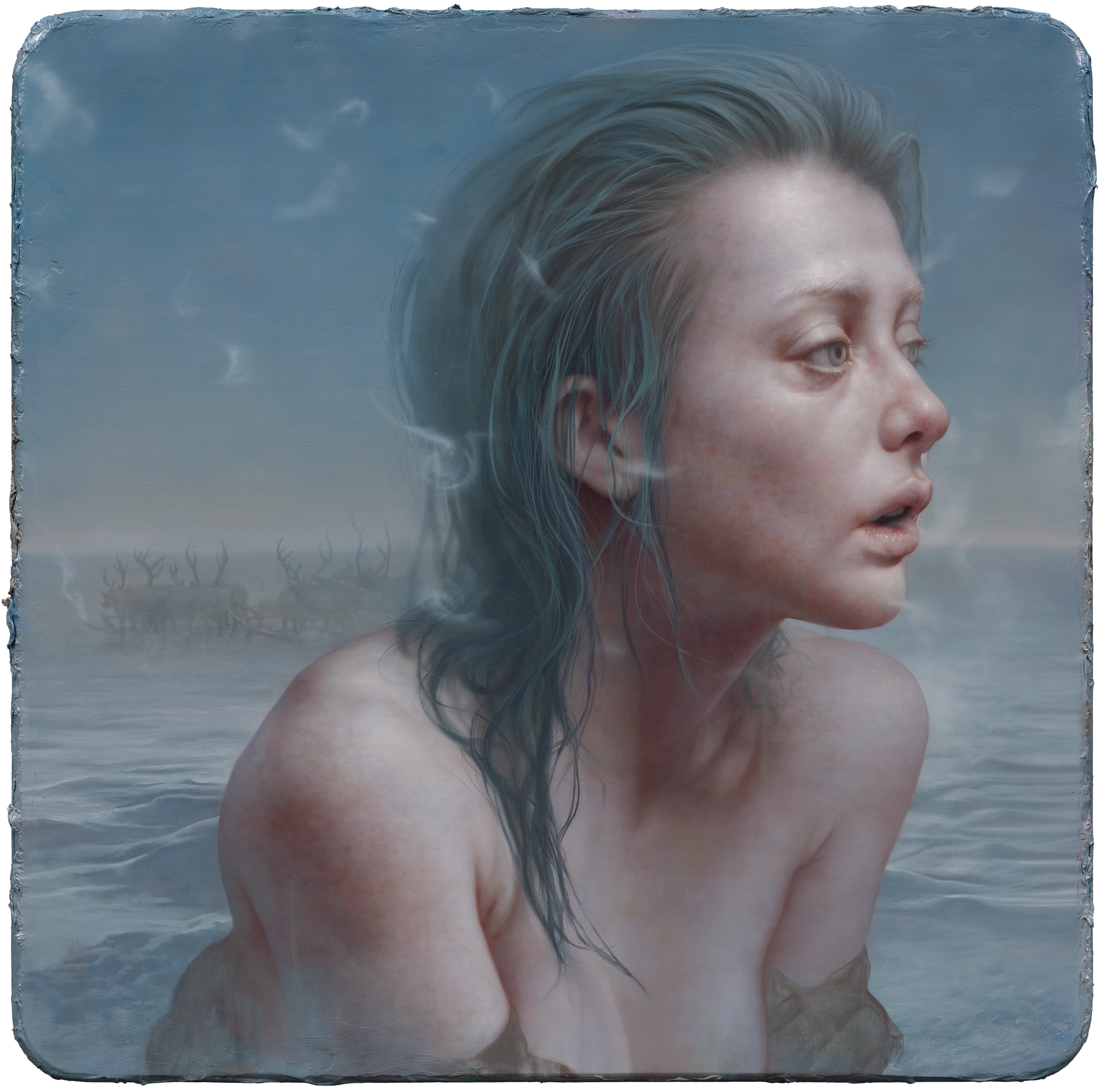 羅展鵬《愛倫·謝德琳》,油彩、畫布,2024,80 × 80 公分