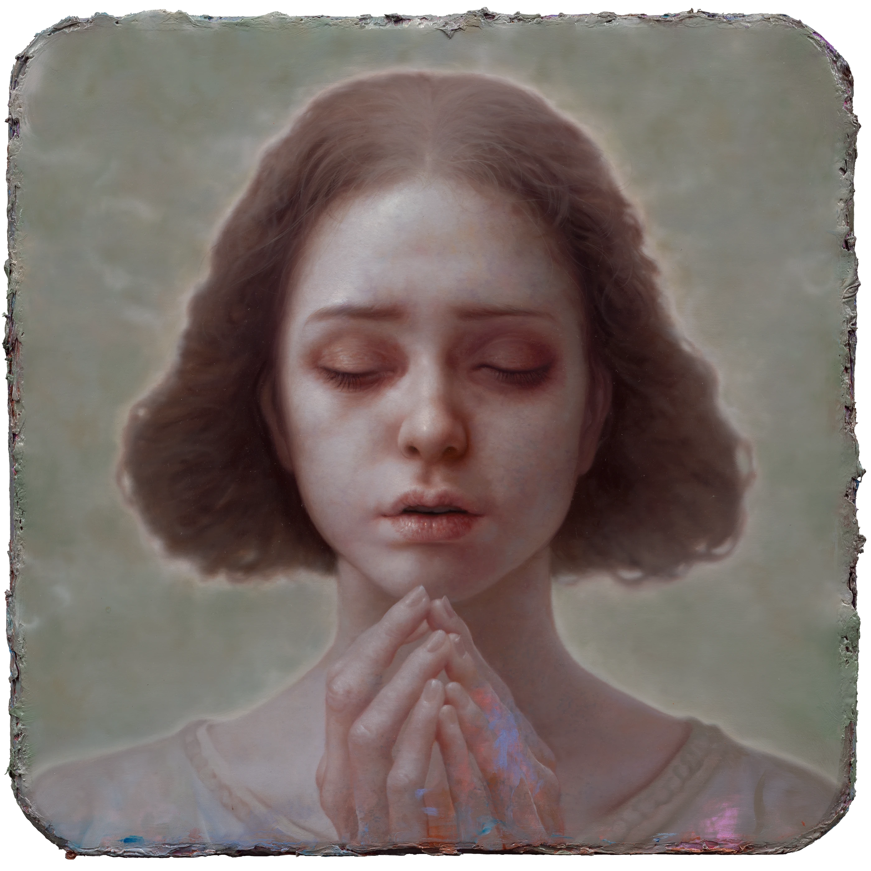 Enlightenment by Lo Chan Peng, Oil on canvas, 2024, 50 × 50 cm