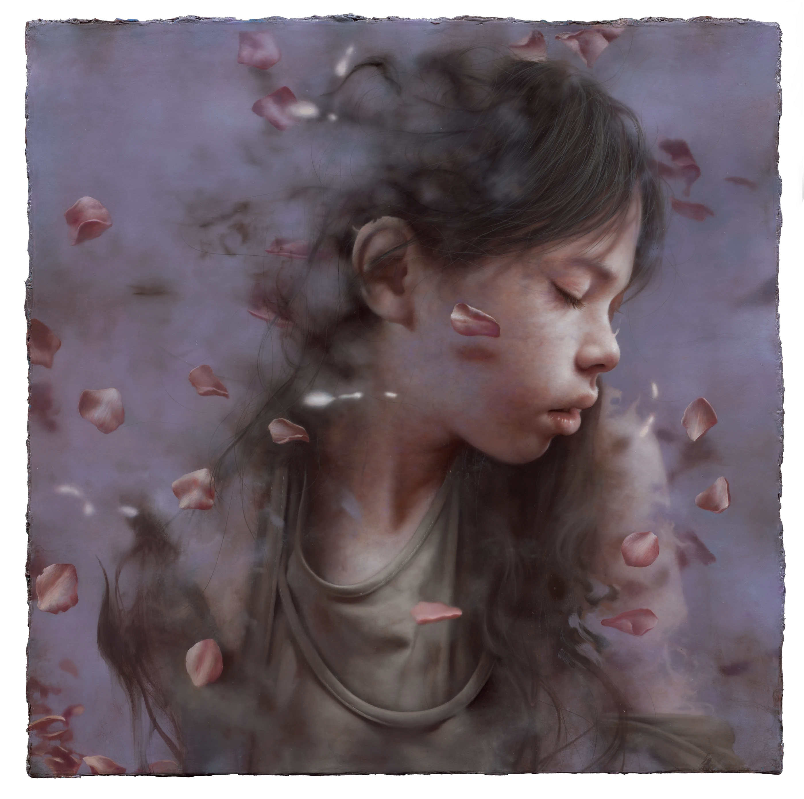 羅展鵬《樹下的靜默者》,油彩、畫布,2024,70 × 70 公分