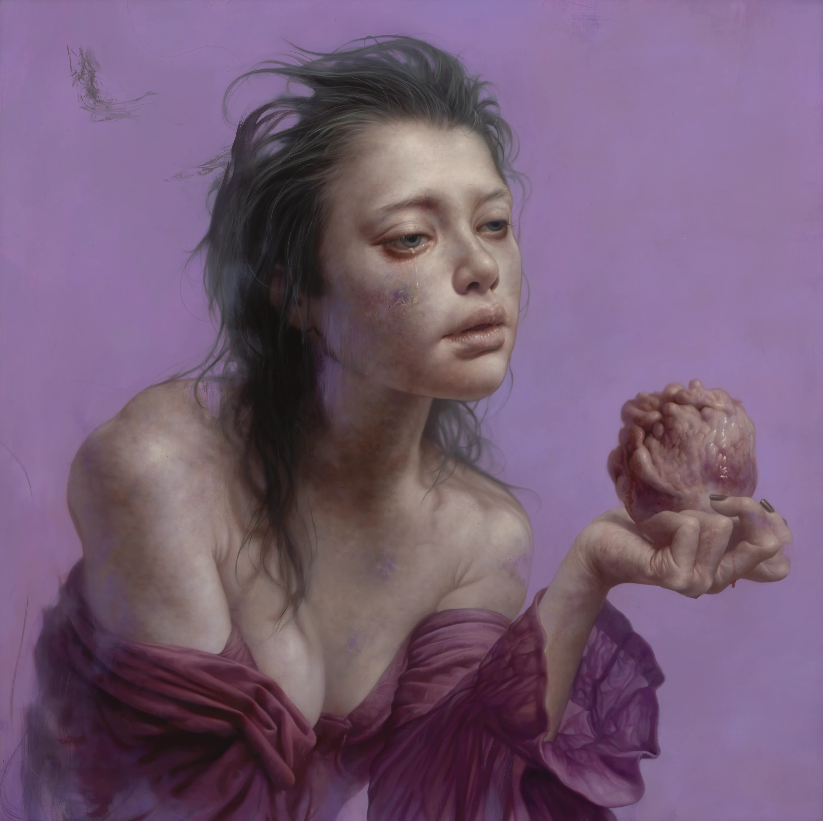 A true heart by Lo Chan Peng, Oil on canvas, 2025, 80 × 80 cm